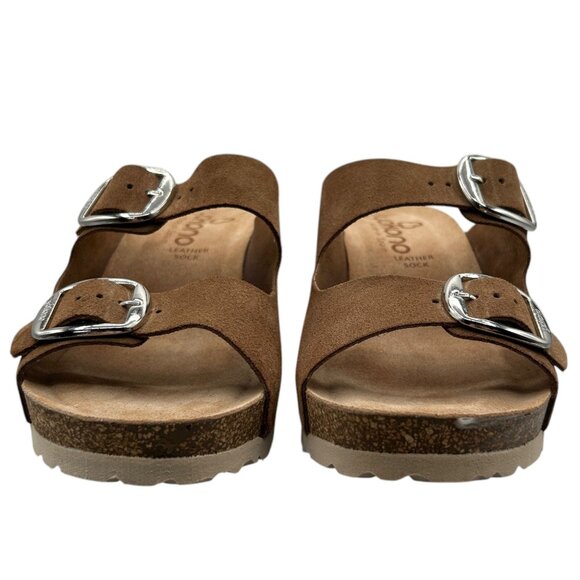 Yokono Suede Double Strap Buckle Wedge Sandal (8) - Picture 9 of 16